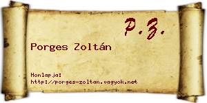 Porges Zoltán névjegykártya