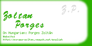 zoltan porges business card